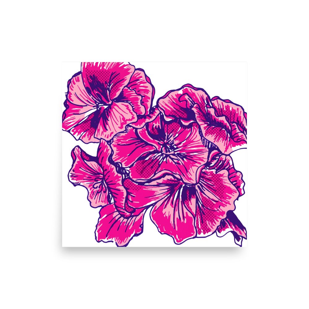 Blushing Geraniums Poster